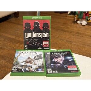 Xbox One Games Lot Of 3, Wolfenstein, Assassin’s Creed, Metal Gear Solid V